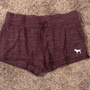 PINK Victoria’s Secret burgundy knit shorts size S